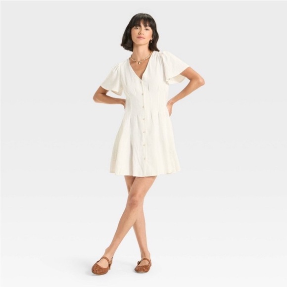 Universal Thread Button Down Mini Dress - Picture 1 of 8